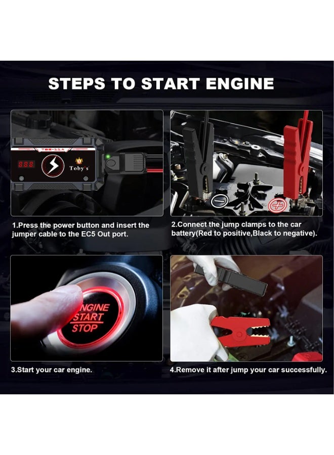 توبيز جهاز تشغيل بطارية السيارة Toby’s TBS 11A بسعة 11000mAh وقدرة 800 أمبير مع باور بنك محمول - Image 5